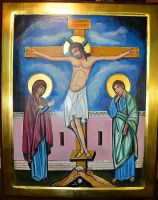 Stacja 12.Pan  Jezus  na Krzyżu  umiera.wym.60-50cm